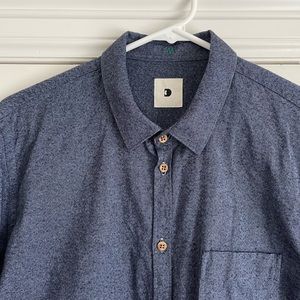 Delikatessen Proper Shirt in Navy Blue Italian Brushed Flannel (M)
